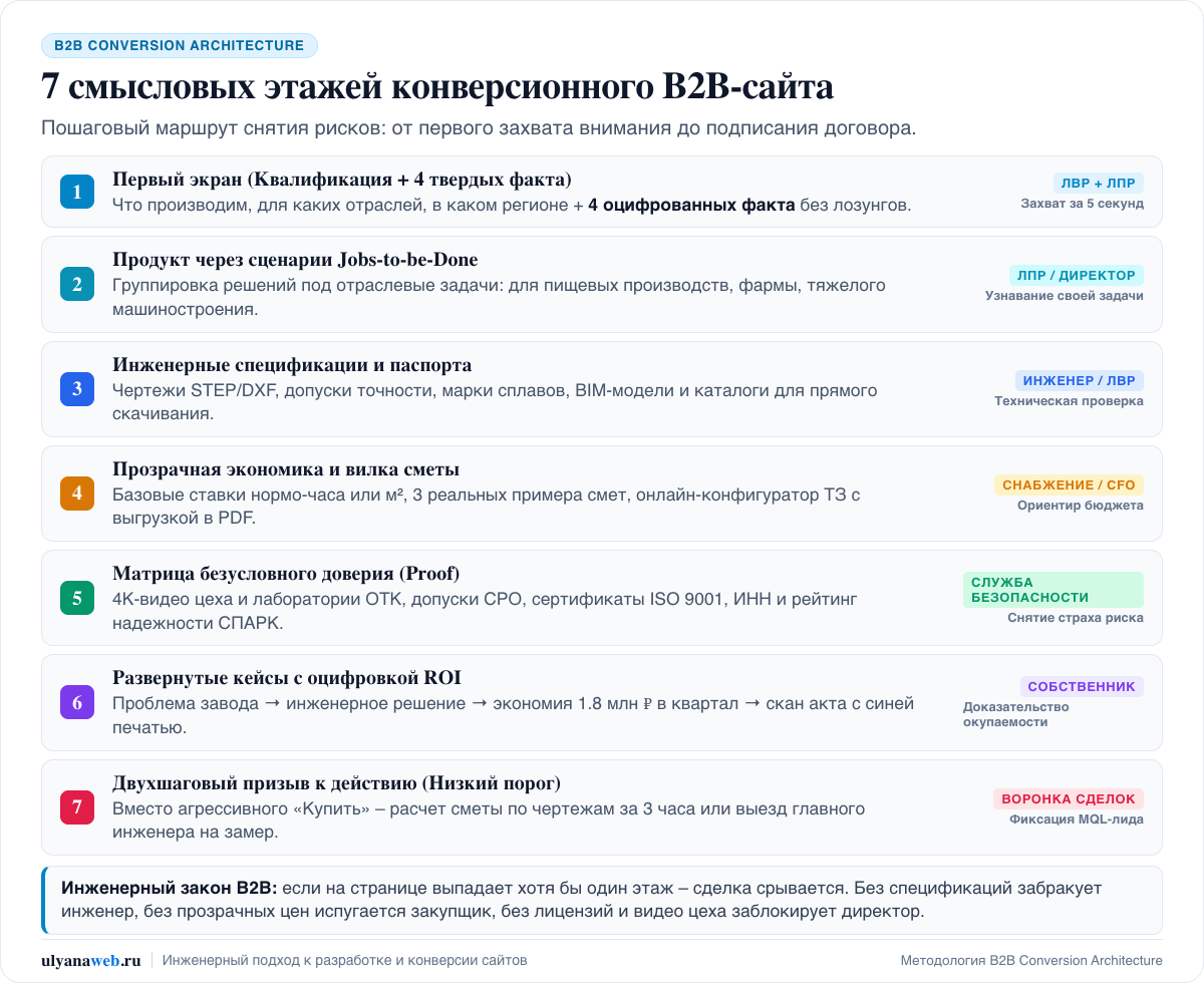 7 смысловых этажей архитектуры конверсионного B2B сайта